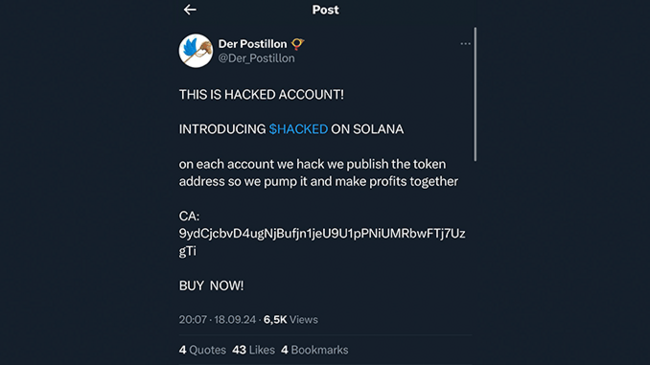 HACKED – wenn Kriminelle einen Solana Meme-Coin launchen …