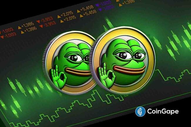 PEPE Coin Price Targets New All-time high as Sellers Lose $1M in 4 hours