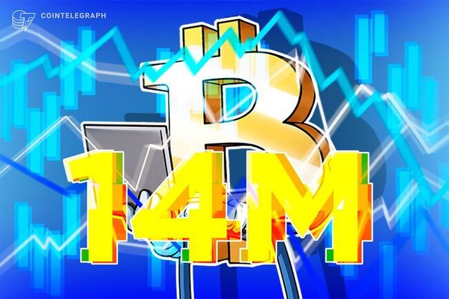 比特币（BTC）非流动供应量达到1400万枚，持币者创下牛市新纪录