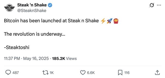 美式餐飲連鎖 Steak n Shake 宣布接受閃電網路付款，比特幣支付邁入新里程碑