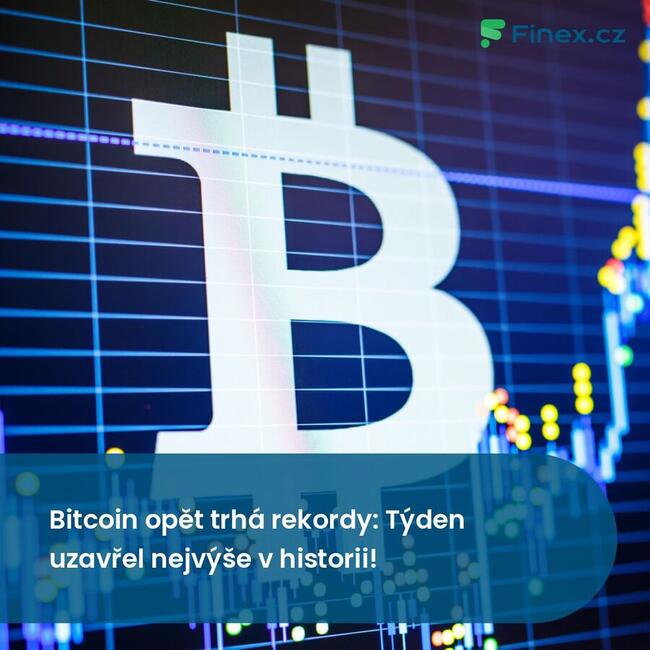Bitcoin opět trhá rekordy: Týden uzavřel nejvýše v historii!