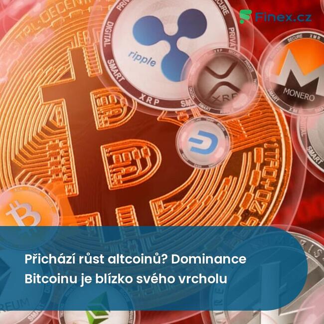 Přichází růst altcoinů? Dominance Bitcoinu je blízko svého vrcholu