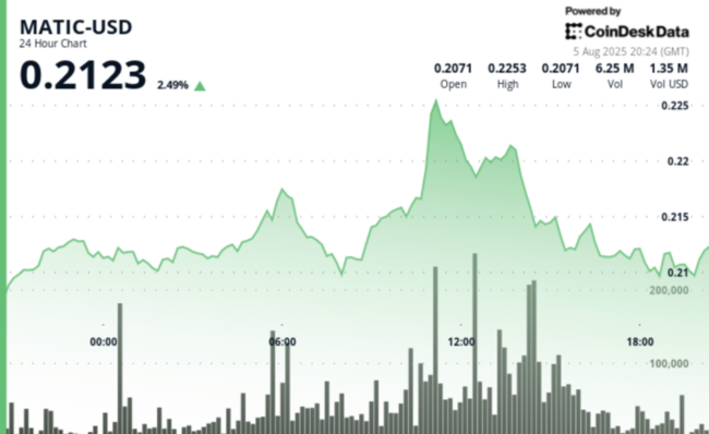 Polygon утримує зростання на 3%, випереджаючи широкий ринок