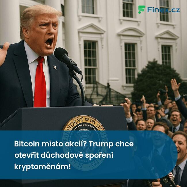 Bitcoin místo akcií? Trump chce otevřít důchodové spoření kryptoměnám!