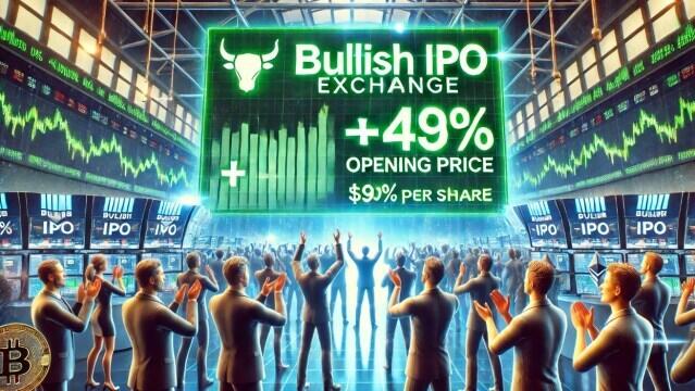 Crypto Exchange Bullish IPO: Shares Soar 143% On Debut, Opening At $90 Per Share