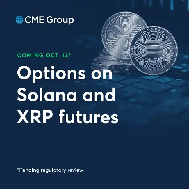 CME Group va lansa opțiuni pentru futures SOL și XRP pe 13 octombrie