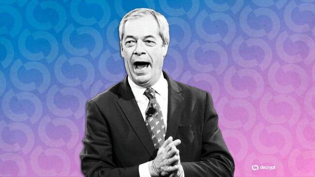 'I Am Your Champion': Nigel Farage Makes Case for UK Crypto Reform