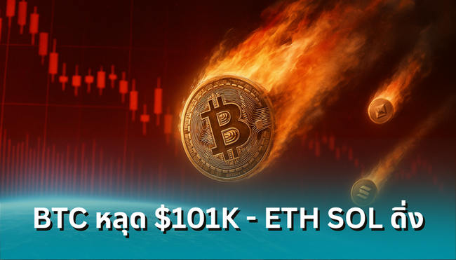 ตลาดคริปโตพังไม่เป็นท่า! Bitcoin หลุด $101K – Altcoin ร่วงหนัก ต่ำสุดใน 3 เดือน