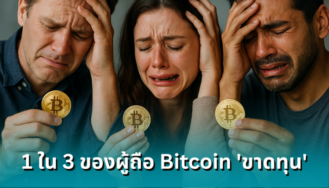 วิกฤตศรัทธา! 1 ใน 3 ของผู้ถือ Bitcoin ‘ขาดทุน’ – สัญญาณตลาดใกล้ถึงจุด ‘ยอมจำนน’?