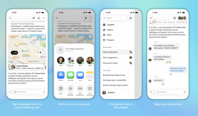 ChatGPT 推出群組聊天：最多 20 人同時對話，台灣搶先體驗（兩步驟立刻用）