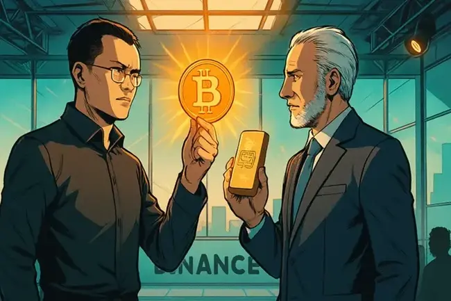 CZ 與比特幣大反派 Peter Schiff 激辯：CZ 現場拿金磚、Schiff 上台推代幣化專案