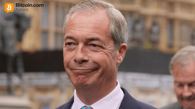 L’investisseur en crypto-monnaie offre un don record de 12 millions de dollars au Reform UK de Nigel Farage