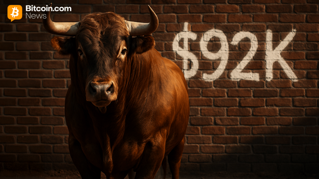 Цена биткоина: быки спотыкаются, так как барьер в $92K держится крепко