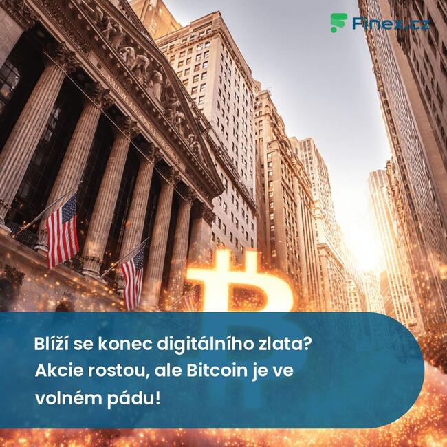 Blíží se konec digitálního zlata? Akcie rostou, ale Bitcoin je ve volném pádu!