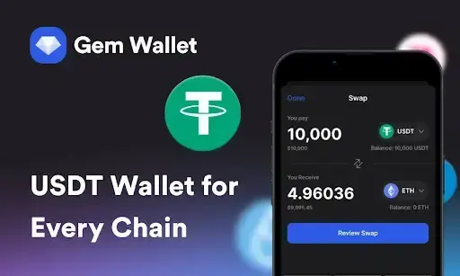 Gem Wallet adaugă suport USDT cross-chain cu swap-uri, bridge-uri și protecție anti-scam integrate