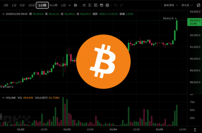 比特幣快速上攻9.3萬美元！台股飆新高叩關3萬點、台積電1660元新天價