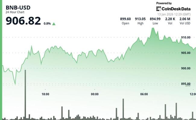 Цена BNB удерживается выше $900 после незначительного роста, но не смогла преодолеть ключевое сопротивление