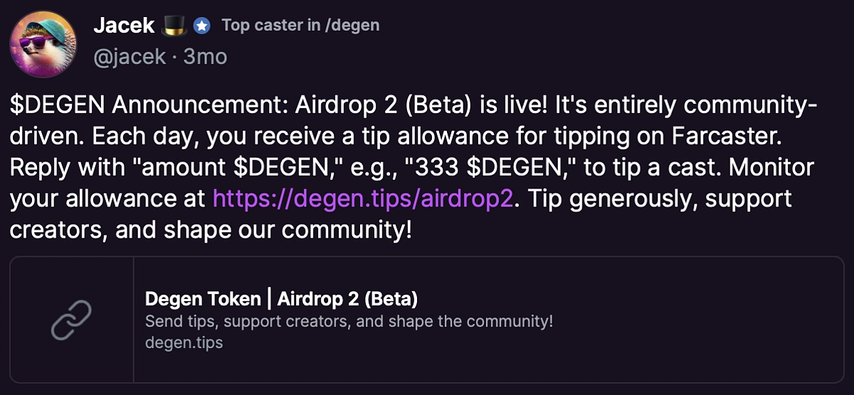 DEGEN airdrop 2