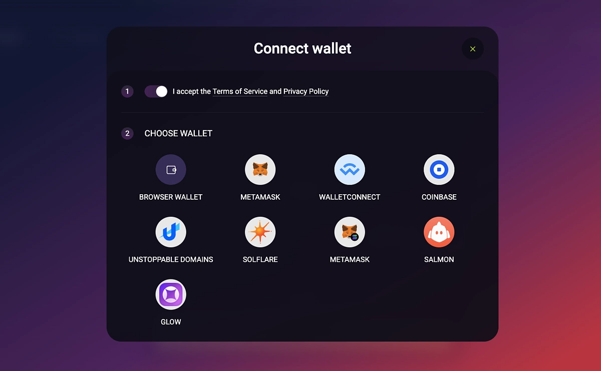 Connect wallet to deBridge