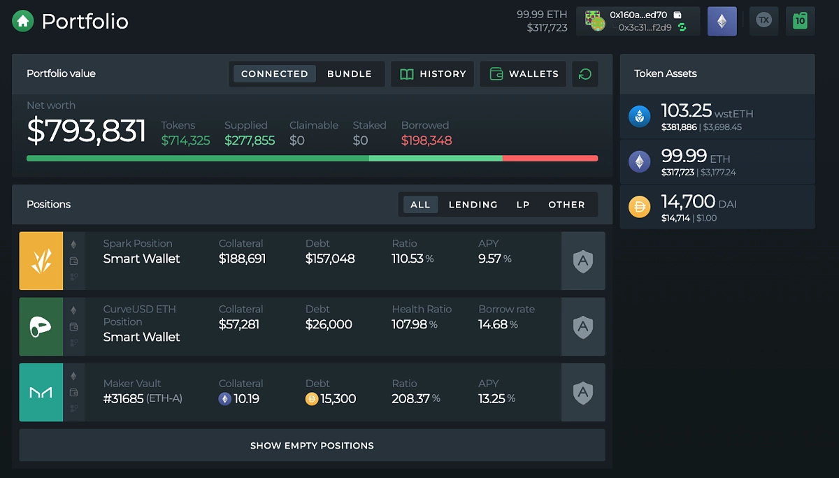 DeFi Saver Portfolio