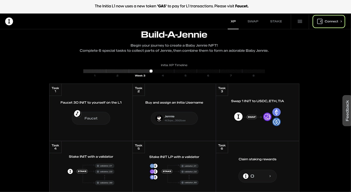 Connect wallet to build a Jennie