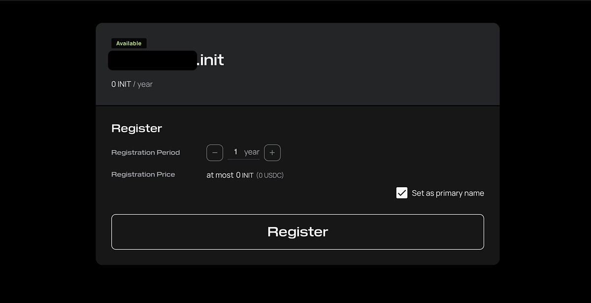 Register Initia Username