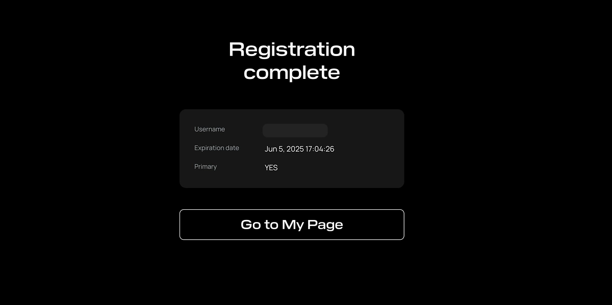 Complete Initia username registration