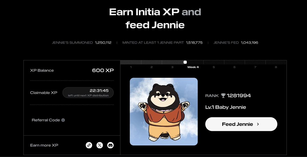 Continue earning XP and feed Jennie