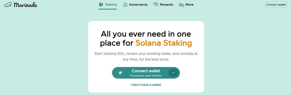 Connect wallet to Marinade