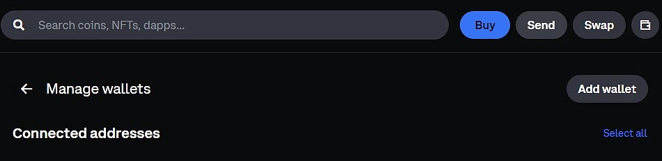 Receive tokens on Coinbase's smart wallet