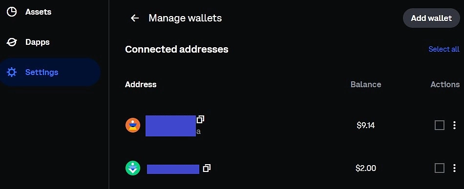 View transfer history on Coinbase's smart wallet