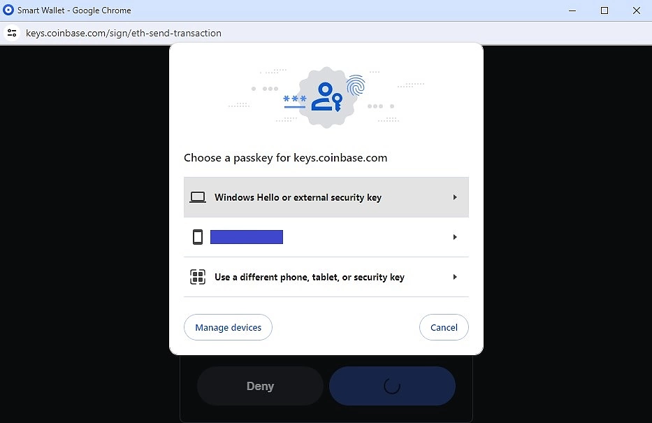 Verify swap with passkey
