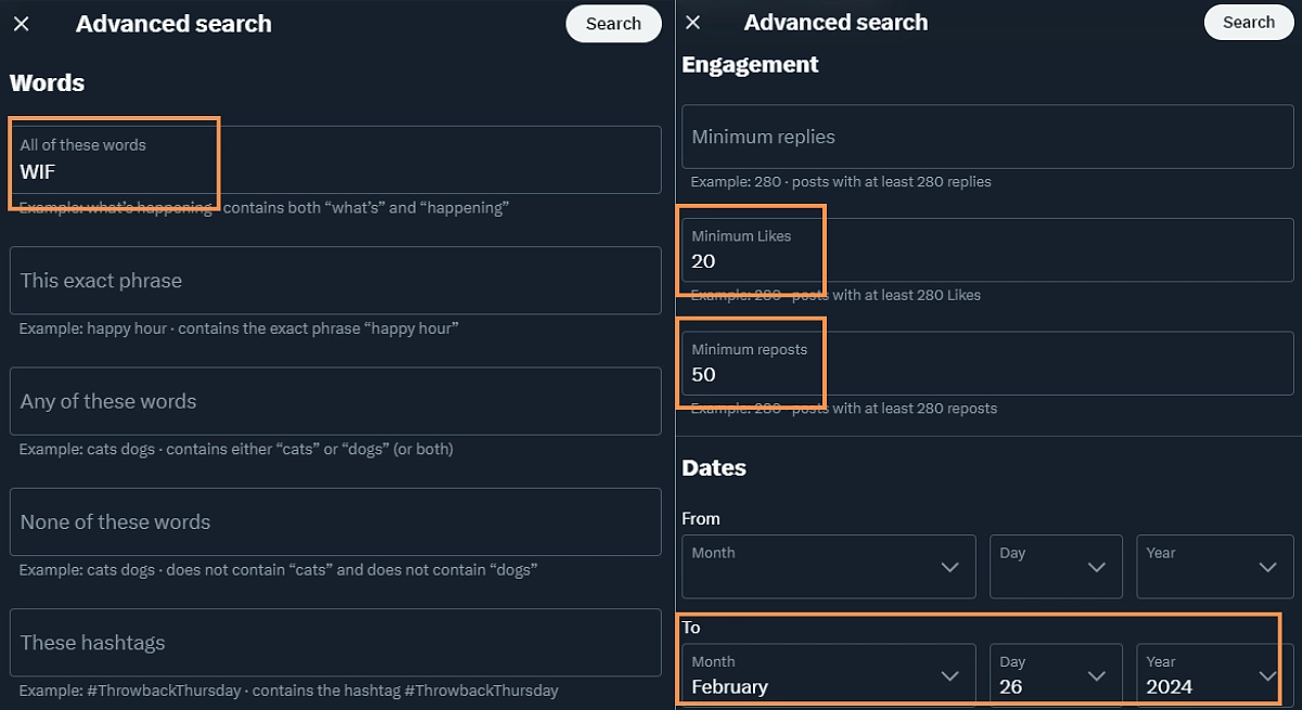 twitter advance search