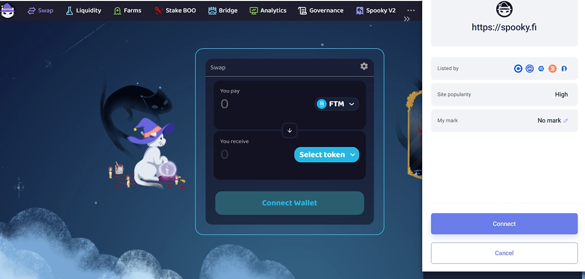 Complete wallet connection