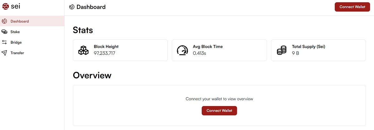 Connect wallet to Sei