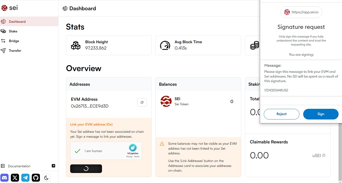 Sign transaction on MetaMask to prove ownership