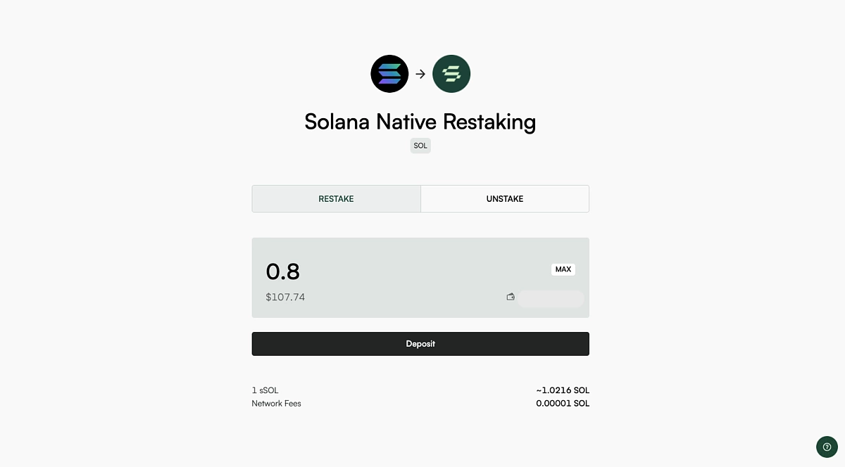 Deposit SOL to restake on Solayer