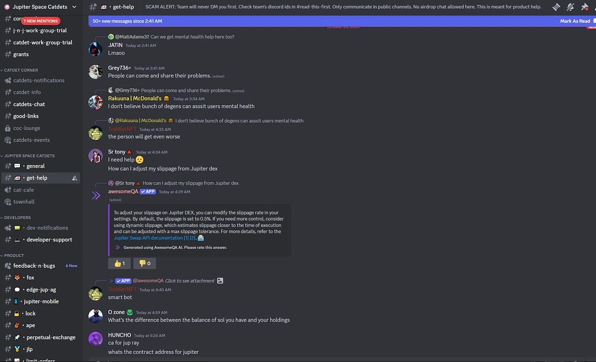 Jupiter Discord 帮助聊天