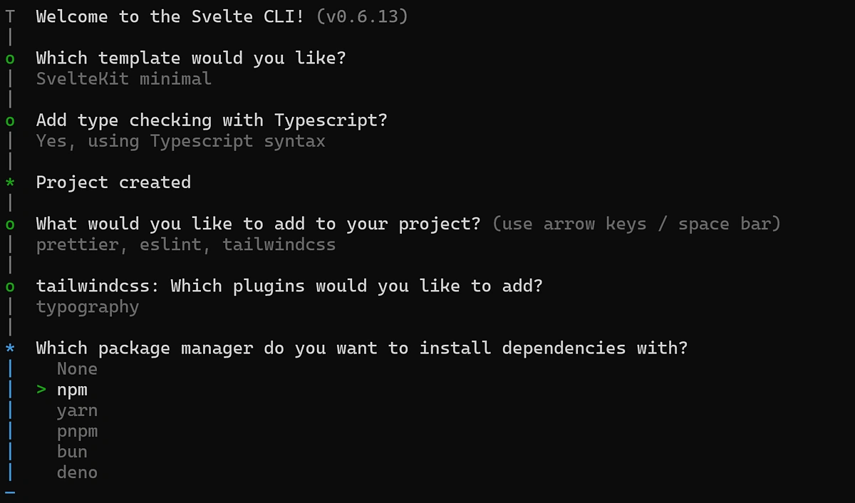 svelte configuraiton