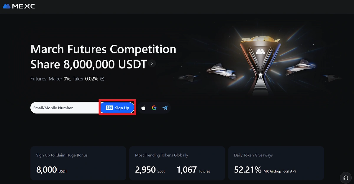 Signup to Exchange to sell PI