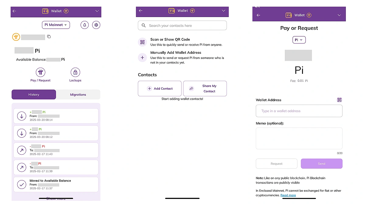 Send PI to your exchange wallet