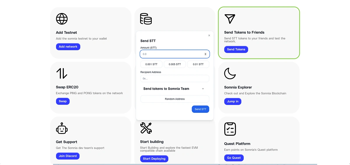 Send STT tokens to friends