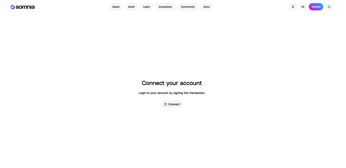 Connect account to do Somnia quests