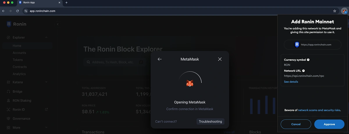 Approve adding Ronin Mainnet