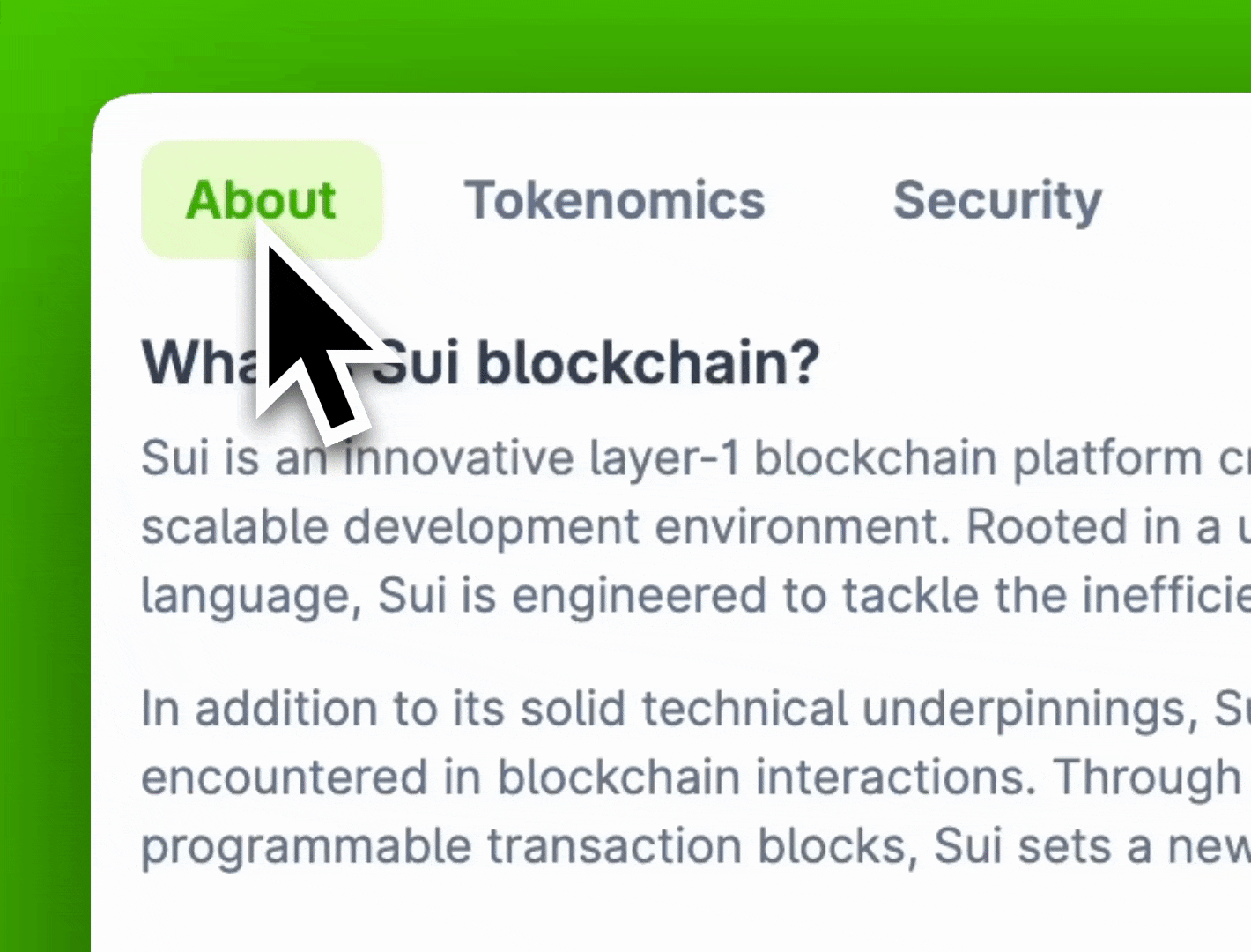 Token Allocation Chart on CoinGecko