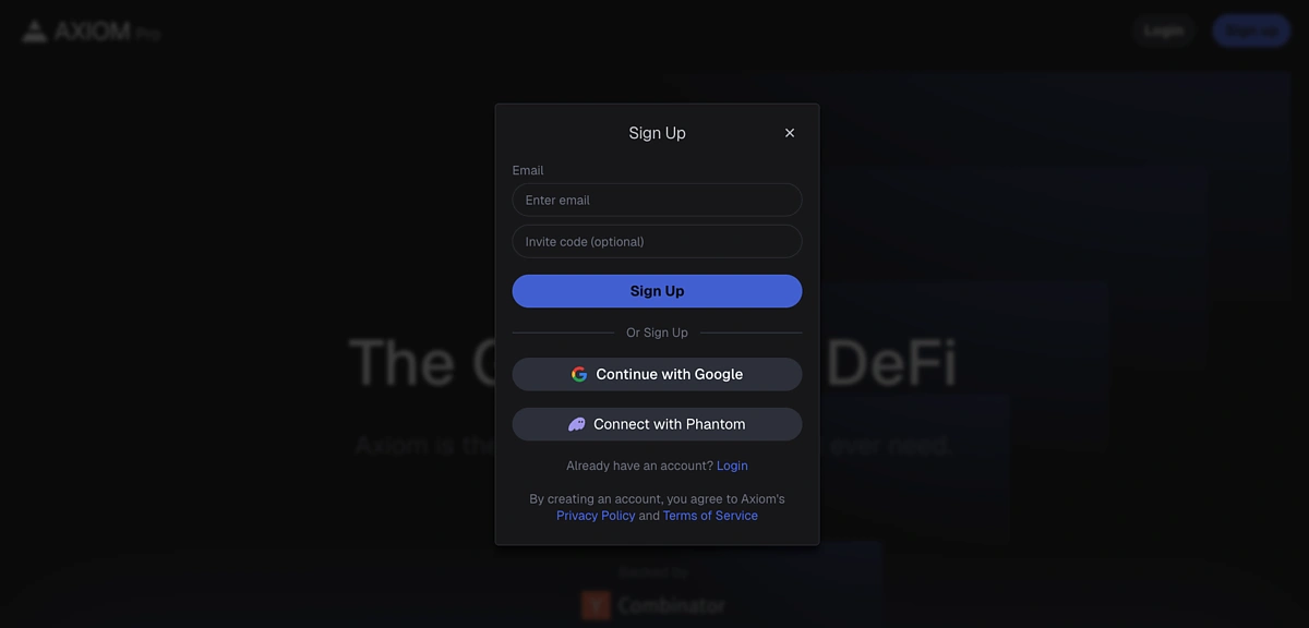 Enter email and invite code