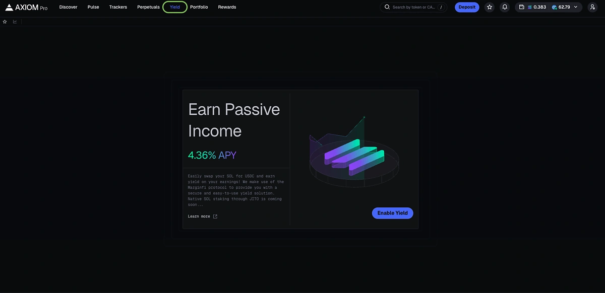 Earn Yield on Axiom