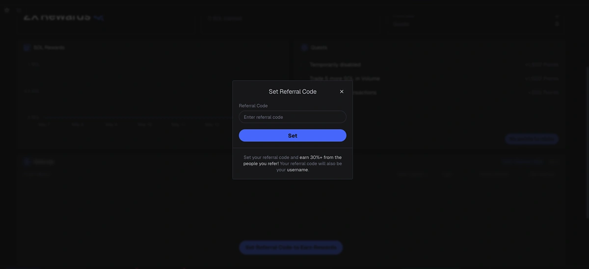 Set and share referral code for Axiom