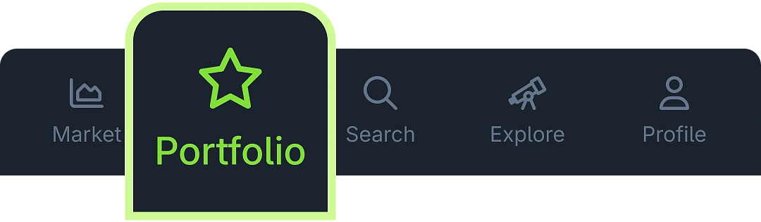 CoinGecko App Portfolio Tab