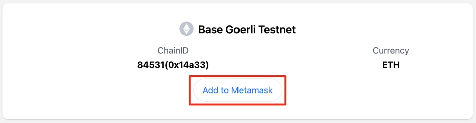 Add Goerli Base to MetaMask